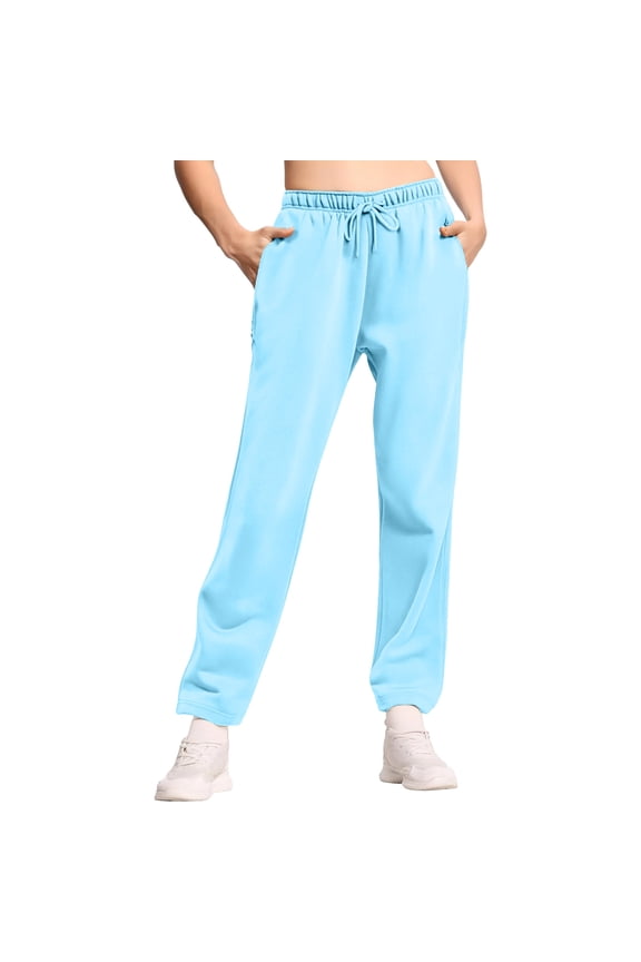 Men's Tapered Joggers - Lightweight Soft Fabric Drawstring Waist Casual Daily & Relaxed Wear Pants Sky Blue S