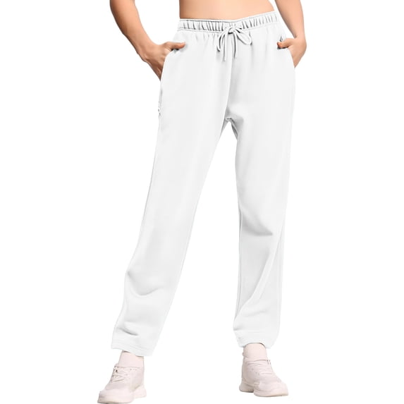 LWavelet Men's Tapered Joggers - Lightweight Soft Fabric Drawstring Waist Casual Daily & Relaxed Wear Pants White S