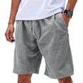 thumbnail image 1 of LWavelet Men's Textured Casual Shorts Drawstring Elastic Waist Lightweight Daily Shorts Gray S, 1 of 8