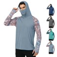 thumbnail image 1 of LWavelet Men's UPF 50+ UV Protection Fishing Shirt with Face Cover Long Sleeve Quick Dry Breathable Sun Hoodie for Beach, 1 of 7