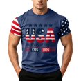 thumbnail image 1 of LWavelet Mens American Flag T-Shirt 4th of July T-Shirt USA Flag 1776 Patriotic Tee Memorial Day Tops, 1 of 4