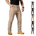 thumbnail image 1 of LWavelet Mens Cargo Pants Slim Fit Straight Leg Simple Solid Color Trousers Work Pants Casual Comfy Stretch Hiking Pant with Multi Pockets, 1 of 7