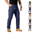 thumbnail image 1 of LWavelet Mens Cargo Pants Slim Fit Straight Leg Simple Solid Color Trousers Work Pants Casual Comfy Stretch Hiking Pant with Multi Pockets, 1 of 7