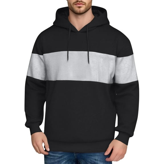 LWavelet Mens Casual Pullover Hoodie Long Sleeve Lightweight Sweatshirt with Drawstring Hood and Kangaroo Pocket for Everyday Wear