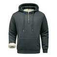 thumbnail image 1 of LWavelet Mens Fleece Lined Pullover Hoodie with Half Zip Drawstring Hood and Kangaroo Pocket Warm Winter Sweatshirt, 1 of 3