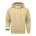 thumbnail image 1 of LWavelet Mens Fleece Lined Pullover Hoodie with Half Zip Drawstring Hood and Kangaroo Pocket Warm Winter Sweatshirt, 1 of 3