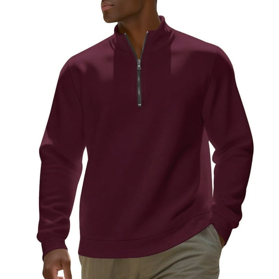 LWavelet Mens Half Zip Pullover Sweatshirt Casual Long Sleeve Lightweight Athletic Quarter Zip Top for Everyday Wear
