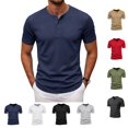 thumbnail image 1 of LWavelet Mens Henley Shirts Short Sleeve Moisture Wicking Lightweight T-Shirts Summer Casual 3 Button Basic Tee Shirt, 1 of 1