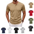 thumbnail image 1 of LWavelet Mens Henley Shirts Short Sleeve Moisture Wicking Lightweight T-Shirts Summer Casual 3 Button Basic Tee Shirt, 1 of 7