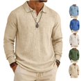 thumbnail image 1 of LWavelet Mens Linen Polo Shirt Long Sleeve Spring Fall Vacation Cotton Linen Shirt Casual Lightweight Button Collared Tops, 1 of 6