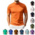thumbnail image 1 of LWavelet Mens Mock Turtleneck Shirts Short Sleeve Casual Basic T-Shirts Slim Fit Soft Lightweight Pullover Sweaters, 1 of 5