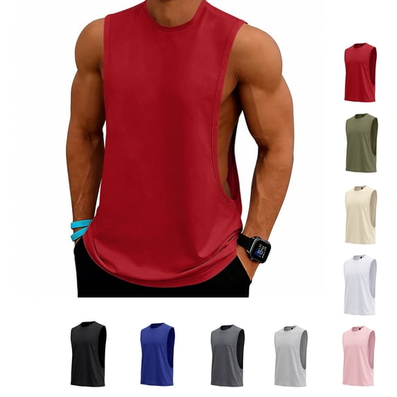 LWavelet Mens Muscle Tank Top Quick Dry Breathable Sleeveless Undershirt Summer Tees Loose Fit Workout Tees