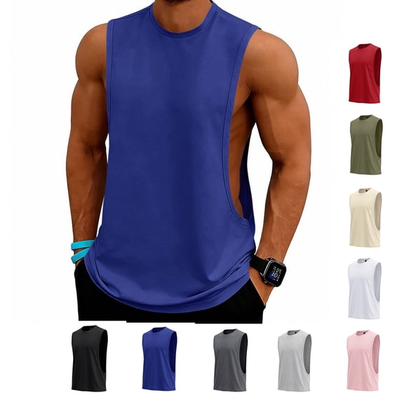LWavelet Mens Muscle Tank Top Quick Dry Breathable Sleeveless Undershirt Summer Tees Loose Fit Workout Tees