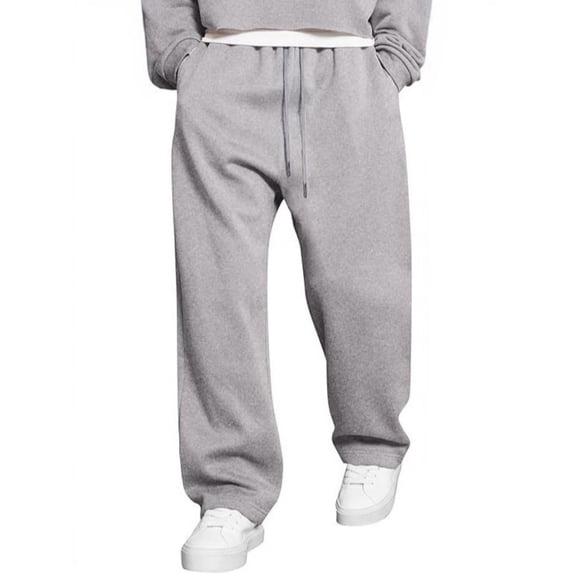 LWavelet Mens Oversized Sweatpants Elastic Waist Drawstring Casual Lounge Pants Gray S