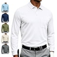 thumbnail image 1 of LWavelet Mens Polo Shirts Long Sleeve Button Collared Golf Shirts Casual Classic Business Dress Shirts for Office Work, 1 of 7