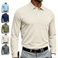 thumbnail image 1 of LWavelet Mens Polo Shirts Long Sleeve Button Collared Golf Shirts Casual Classic Business Dress Shirts for Office Work, 1 of 7