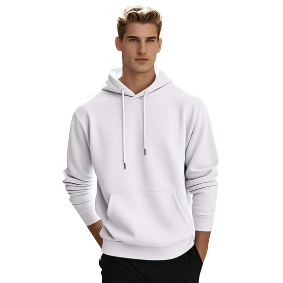 LWavelet Mens Pullover Hooded Sweatshirt Classic Fit Long Sleeve Hoodie with Adjustable Drawstring and Front Pocket for Everyday Wear and Comfort