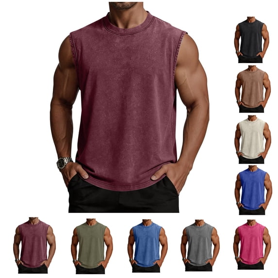 LWavelet Mens Tank Top Quick Dry Sleeveless Athletic Under Shirt Gym Workout Running Beach Swim Muscle Tee Summer Loose Fit