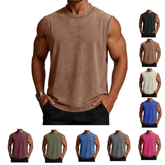 LWavelet Mens Tank Top Quick Dry Sleeveless Athletic Under Shirt Gym Workout Running Beach Swim Muscle Tee Summer Loose Fit