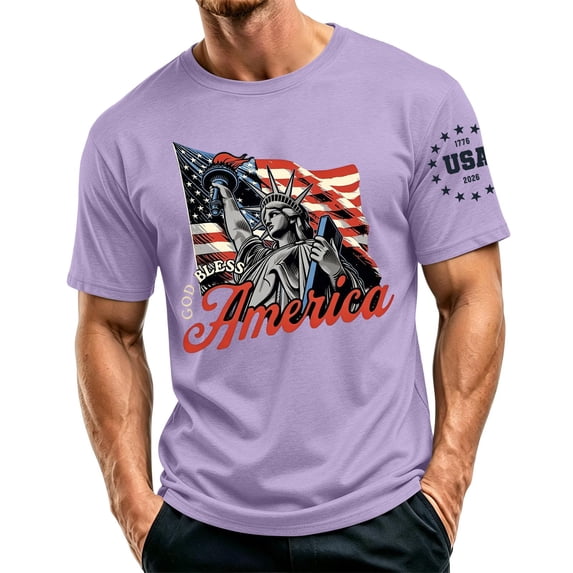 LWavelet Mens USA Shirt American Flag T-Shirt 4th of July Patriotic Short Sleeve Tee