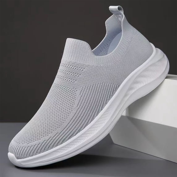 LWavelet Mens Walking Shoes Slip on Tennis Shoes, Non Slip Breathable Athletic Gym Workout Cross Training Sneakers