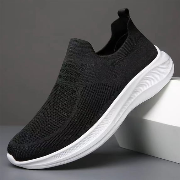 LWavelet Mens Walking Shoes Slip on Tennis Shoes, Non Slip Breathable Athletic Gym Workout Cross Training Sneakers