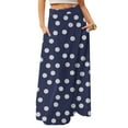 thumbnail image 1 of LWavelet Polka Dot Maxi Skirt with Side Pockets Women Daily Casual Flowy Versatile Bottoms Dark Purple L, 1 of 6