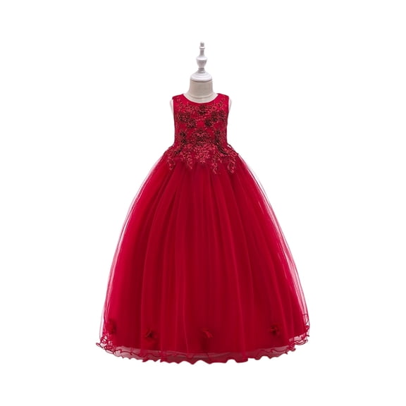 LWavelet Princess Dress for Girl Cosplay Halloween Costume Puff Sleeve Layerd Dresses Evening Gown