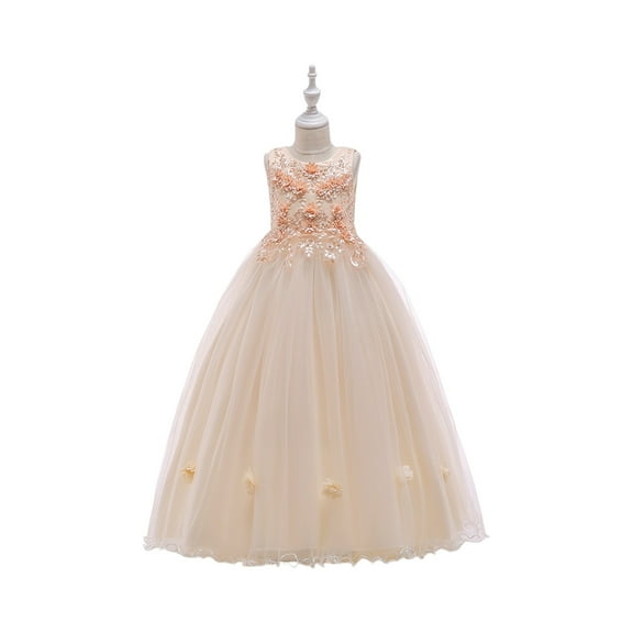 LWavelet Princess Dress for Girl Cosplay Halloween Costume Puff Sleeve Layerd Dresses Evening Gown