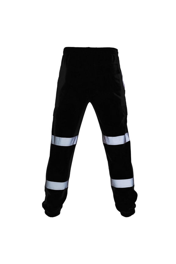 Reflective High Visibility Safety Waterproof rain Pants for Fishing Motorcycle Cycling Farming Hiking Works Black L