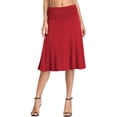 thumbnail image 1 of LWavelet Ruched Waist A-Line Midi Skirt Women Office Casual Flowy Stylish Versatile Bottoms Red 2XL, 1 of 8