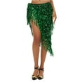 thumbnail image 1 of LWavelet Sequin Fringe Asymmetrical Mini Skirt Women Glitzy Dance Party Trendy Sparkly Bottoms Green One Size, 1 of 4