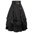 thumbnail image 1 of LWavelet Steampunk Style Belted Ruched Maxi Skirt Women Cosplay Party Trendy Unique Bottoms Black 2XL, 1 of 6