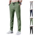 thumbnail image 1 of LWavelet Straight Leg Pants for Men Drawstring Elastic Waist Casual Pants Slim Fit Summer Breathable Sports Mens Joggers with Pockets, 1 of 5