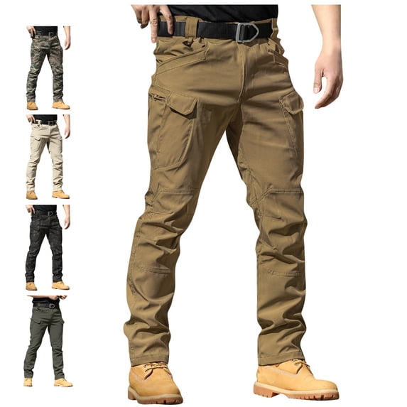 LWavelet Stretch Cargo Pants for Men Slim Fit Lightweight Work Pants with Multi Pockets for Hiking Outdoor Military Camping Construction Hunting