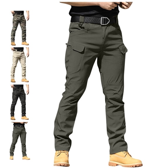 LWavelet Stretch Cargo Pants for Men Slim Fit Lightweight Work Pants with Multi Pockets for Hiking Outdoor Military Camping Construction Hunting