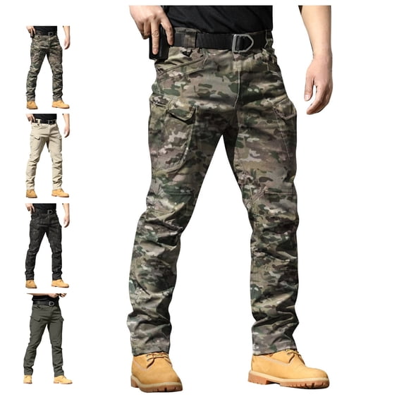 LWavelet Stretch Cargo Pants for Men Slim Fit Lightweight Work Pants with Multi Pockets for Hiking Outdoor Military Camping Construction Hunting