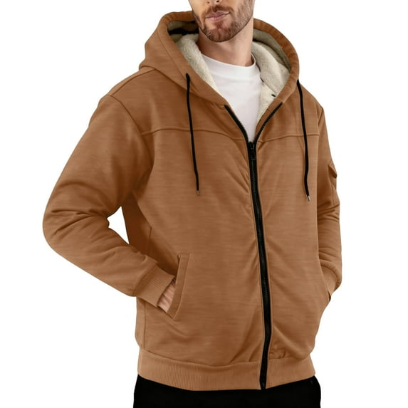 LWavelet Sweatshirts For Men Mens Hoodies Casual Lightweight Full Zip Drawstring Hooded Sweatshirts Workout Athletic Outwear Coffee M