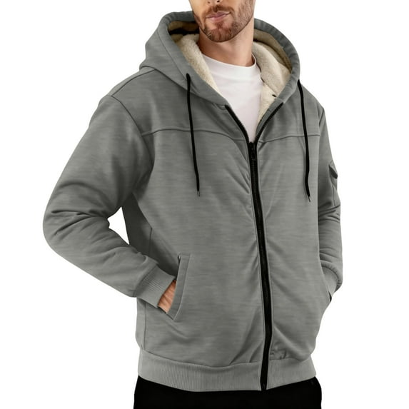 LWavelet Sweatshirts For Men Mens Hoodies Casual Lightweight Full Zip Drawstring Hooded Sweatshirts Workout Athletic Outwear Gray 2XL