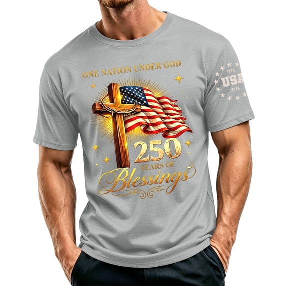 LWavelet USA 4th of July T-Shirts for Men American Flag Short Sleeve Patriotic Independence Day Tee Top