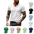 thumbnail image 1 of LWavelet V Neck Mens T-Shirts Short Sleeve Summer Comfort Shirts for Men Classic Casual Summer Basic Tee Shirt, 1 of 7