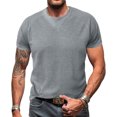 thumbnail image 1 of LWavelet Waffle Knit Men's T-Shirt Breathable for Everyday Casual and Relaxed Wear Light Gray 2XL, 1 of 5
