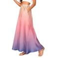 thumbnail image 1 of LWavelet Women Ombre Satin Maxi Skirt Elastic High Waist With Pockets Elegant Evening Long Skirt Light pink 2XL, 1 of 5