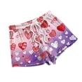thumbnail image 1 of LWavelet Women's Gradient Heart Shorts Drawstring Waist Casual Summer Shorts Purple Pink S, 1 of 4