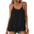 thumbnail image 1 of LWavelet Women's Layered Tank Tops Sleeveless Tops Round Neck Casual Double Layer Summer Basic Tee Black 2XL, 1 of 9