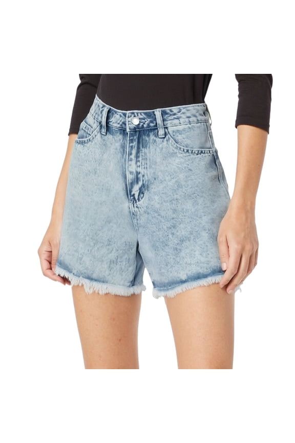 Women's Tie-Dye Frayed Denim Shorts Casual Summer Shorts Light Blue M