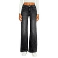 thumbnail image 1 of LWavelet Womens High Waisted Flared Jeans Daily Casual Denim Pants Black M, 1 of 5