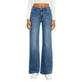 thumbnail image 1 of LWavelet Womens High Waisted Flared Jeans Daily Casual Denim Pants Sky Blue 2XL, 1 of 5