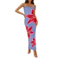 thumbnail image 1 of LWavelet Womens Spaghetti Strap Floral Print Bodycon Maxi Dress Daily Party Formal Dress Blue M, 1 of 4