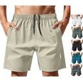 thumbnail image 1 of LWavelet Workout Shorts Men Relaxed Fit Drawstring Hiking Shorts Sports Elastic Waist Beach Athletic Shorts with Pockets, 1 of 7